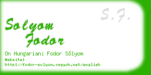 solyom fodor business card